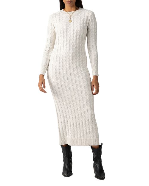 chinese dress ladies Rowan Cream Cable Knit Maxi Dress - M Size - Women's Dresses