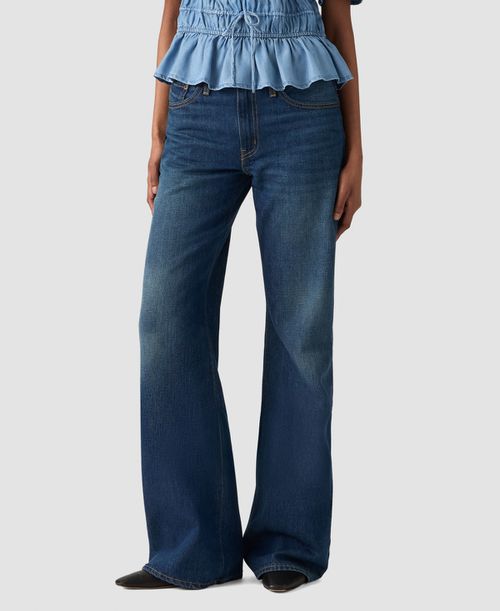 Juniors' Middy Loose Mid Rise Bootcut Jeans - Good Fortune