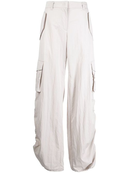 Drawstring wide-leg trousers - Brown