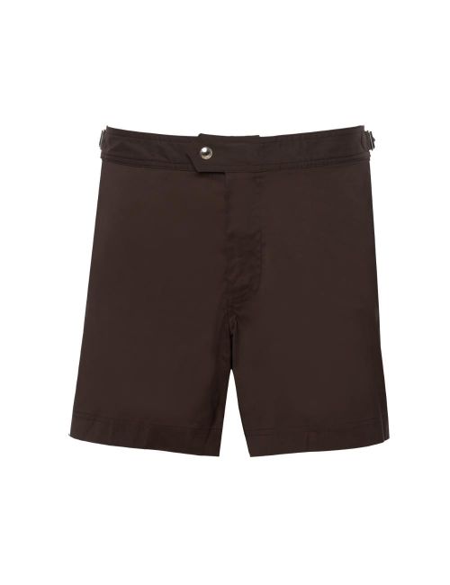 Polyester Chino Shorts — Brown