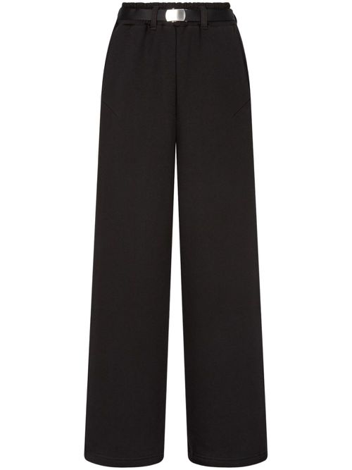 Belted french-terry trousers - Black