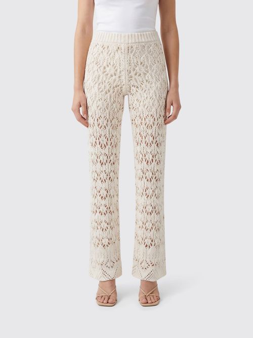 Pants Woman color Cream