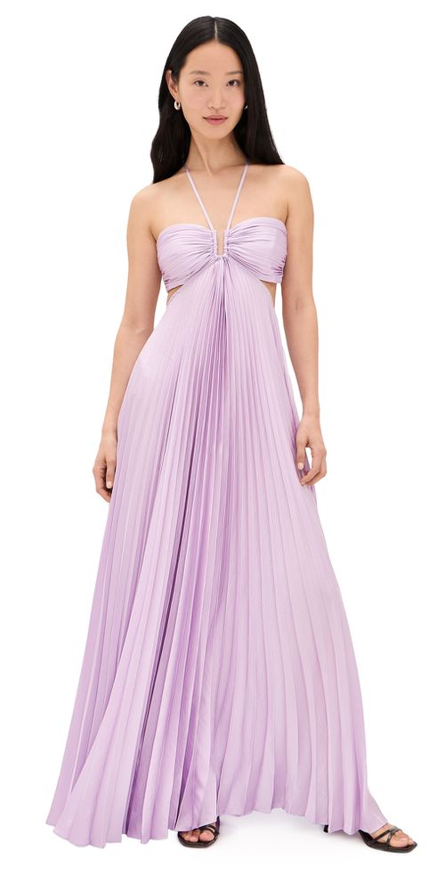 A. L.C. Moira Pleated Maxi Dress Lilac