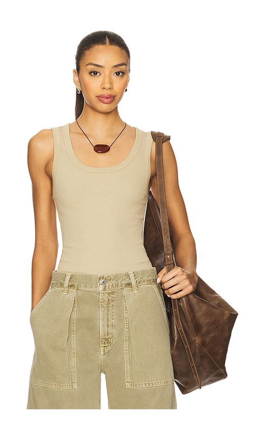 AGOLDE Poppy Tank in Tan