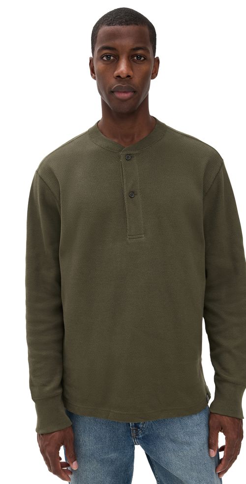 Waffle Knit Henley Top