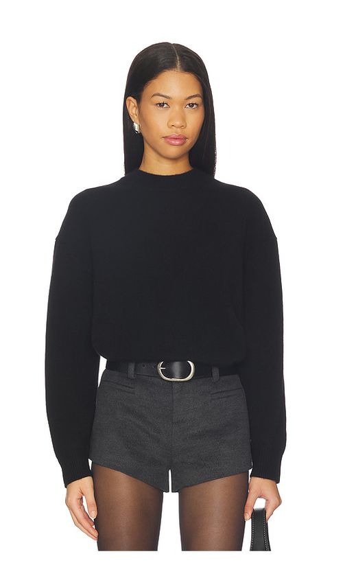 ANINE BING Lee Crew Sweater in Black. L. Also in