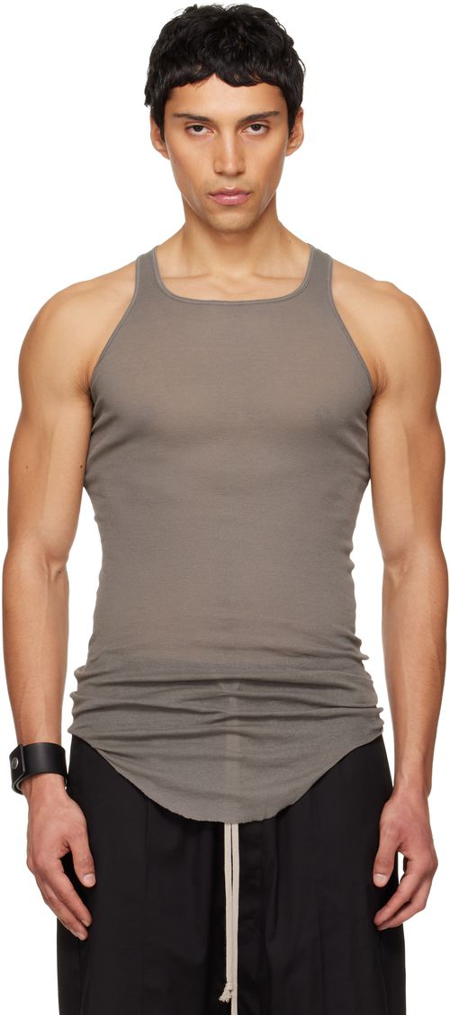 Gray Temple Basic Rib Tank Top
