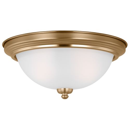 Satin Brass Two Light Flush Mount from the Geary Collection