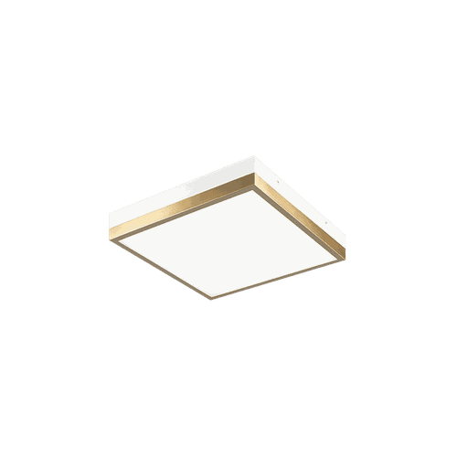 White Aged Gold Brass One Light Flush Mount from the Tux Collection