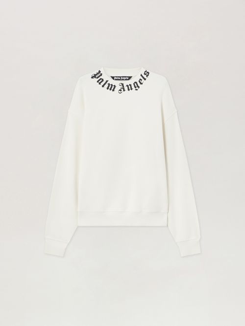 Neck Logo Sweatshirt Man  Off White Black