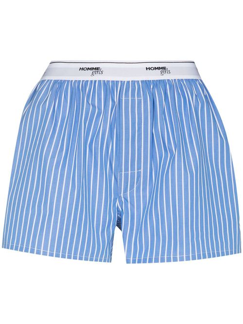 Logo-waistband striped boxers - Blue