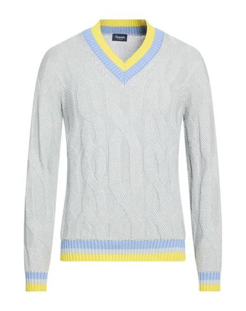 Man Sweater Light grey Size 36 Cotton