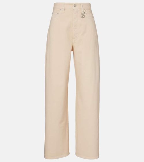 Siamese mid-rise denim wide-leg jeans
