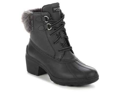 Syren STS86768-001 Boots Women's 8 Black Faux Fur Ankle Block Heel KHD684