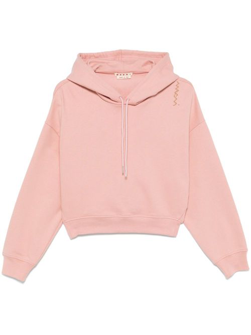 Embroidered-logo hoodie - Pink