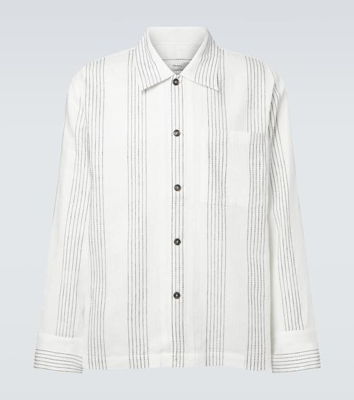 Kantha striped cotton overshirt