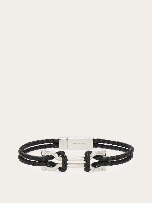 Men Double Gancini bracelet (20cm) Black