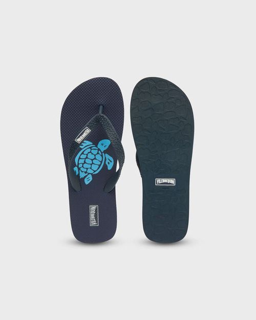 Men Beach Flip Flops Turtle - Cha - Copp - Blue