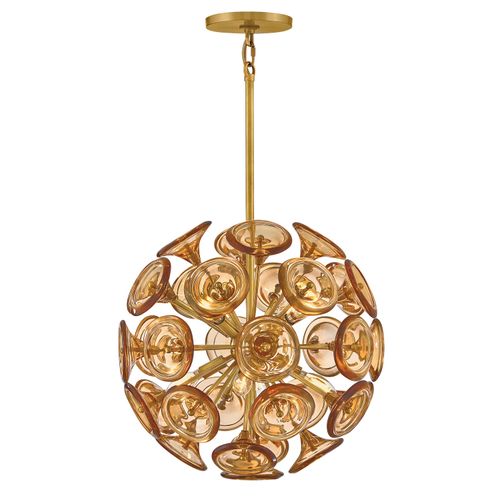 Unlacquered Brass LED Pendant from the Maya Collection