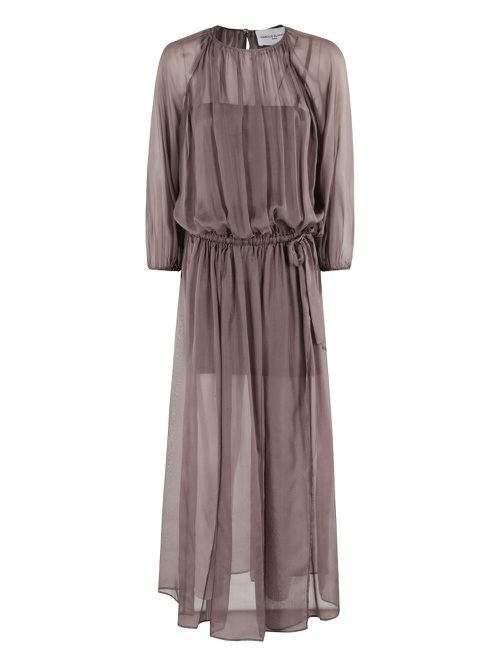 Silk dress - Brown