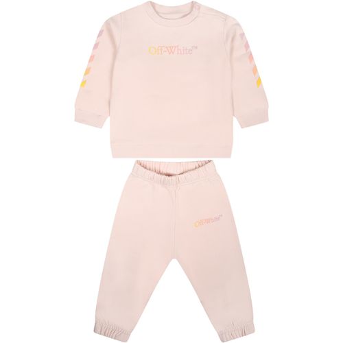 Pink Set For Baby Girl With Logo