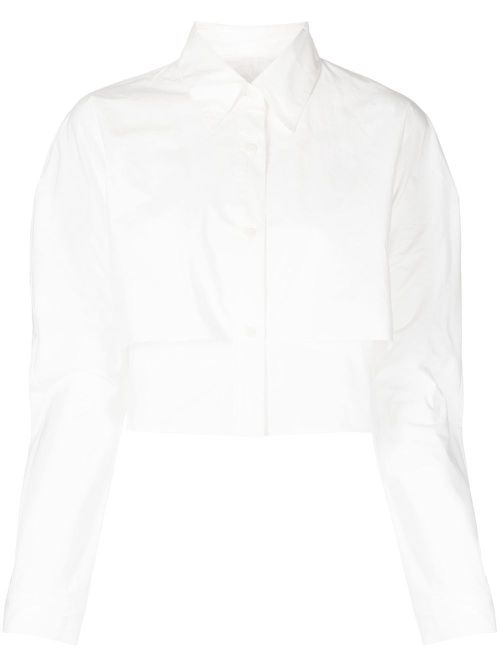 Cropped cotton shirt - White