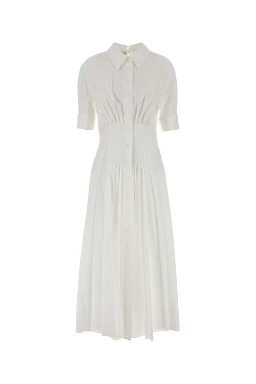 Poplin Shirt Shirt Dress — White