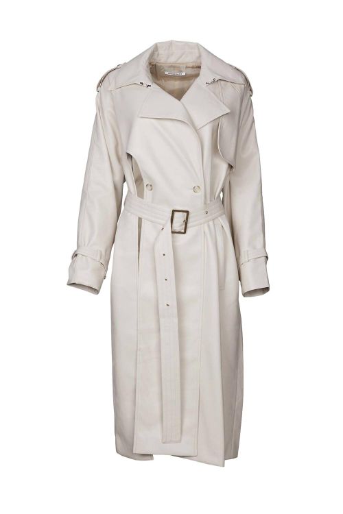Assimilth Trench Coat In Ecru