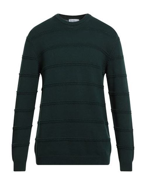 Man Sweater Dark green Size 42 Cotton, Cashmere