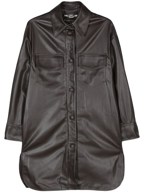 Brown Leather Overshirt