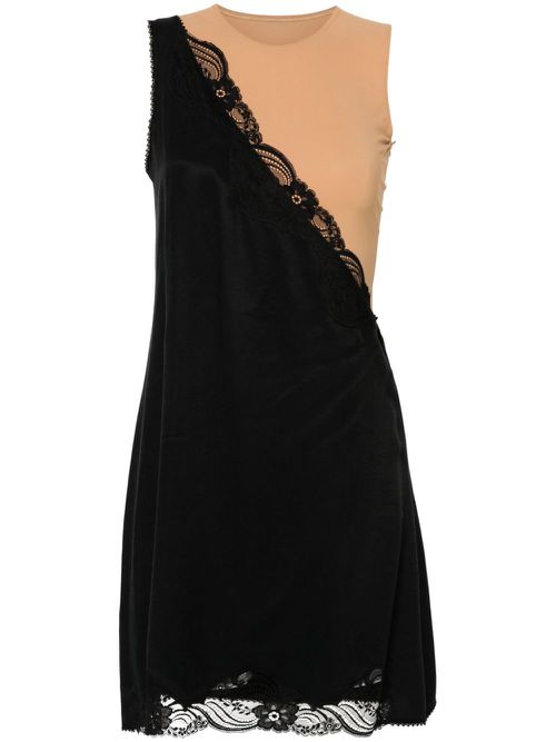 Lace-trim dress - Black