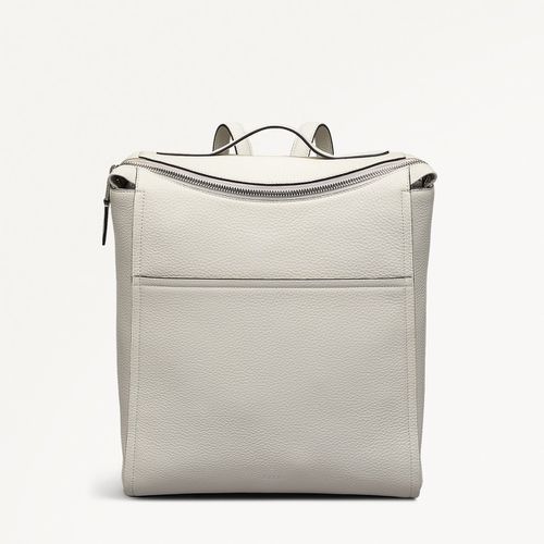 Womens Leather Oak Street Medium Ziptop Backpack - White Medium