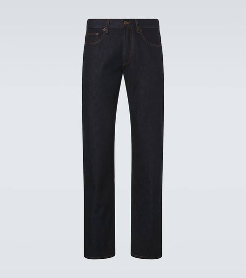 Mid-rise straight-leg jeans