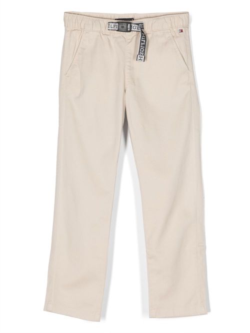 Logo-patch twill chinos - Neutrals