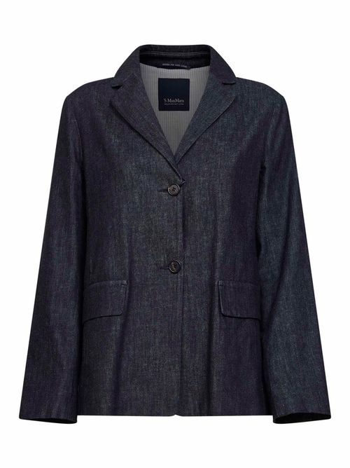 Stretch Cotton Denim Jacket — Navy