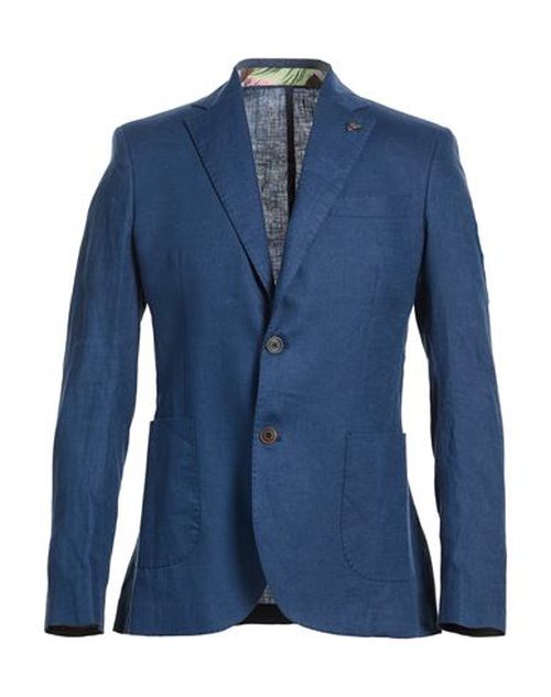 Man Blazer Navy Size 38 Linen