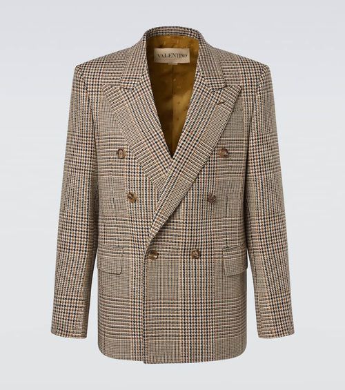 Prince of Wales check virgin wool blazer