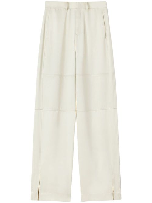 Slit detailing tailored trousers - White