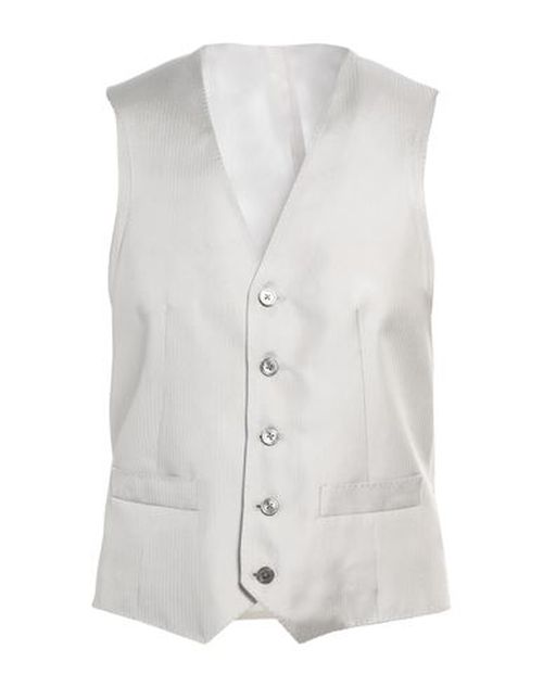 Man Tailored Vest Light grey Size 36 Silk