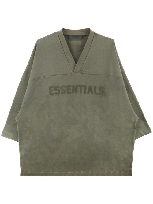 Logo-print V-neck T-shirt - Green