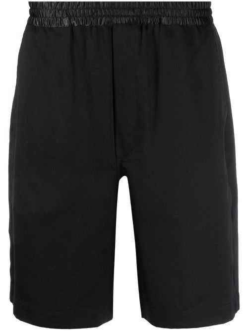 Elasticated-waist Bermuda shorts - Black