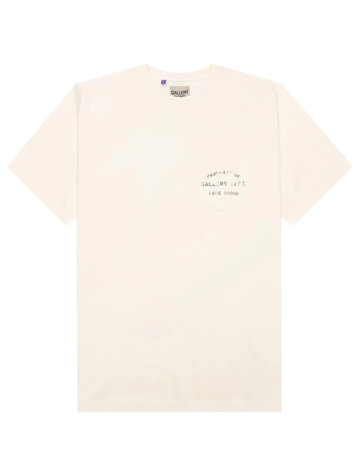 Gallery Dept Property Of Stencil T-Shirt in Cream - Crea