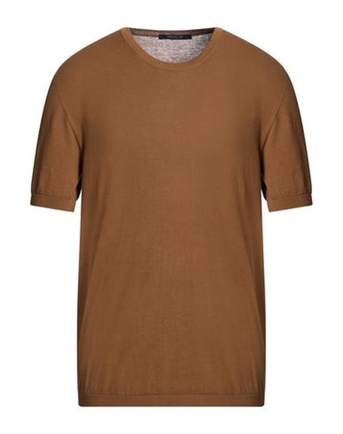 Man Sweater Light brown Size 40 Cotton