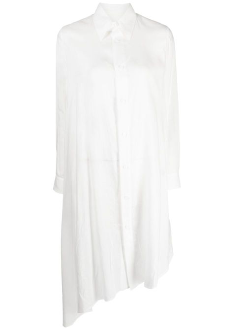 Draped-detail asymmetric dress - White