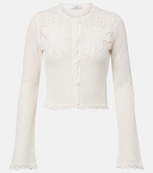 Embroidered cotton cardigan