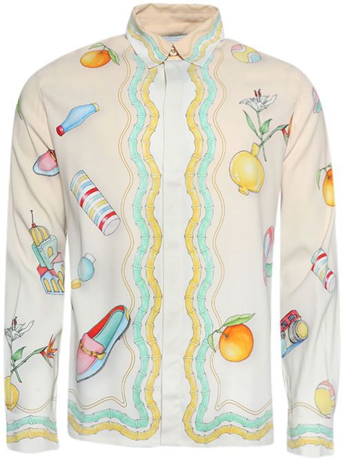 All-over printed shirt - Neutrals