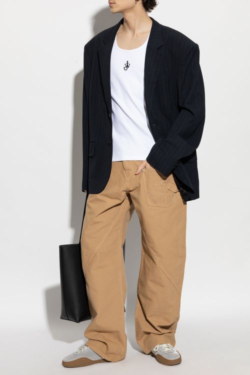Logo Trousers, Men's, Beige