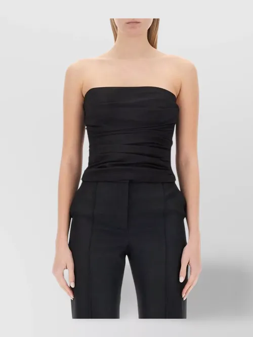 Moschino - draped ruched strapless fitted top
