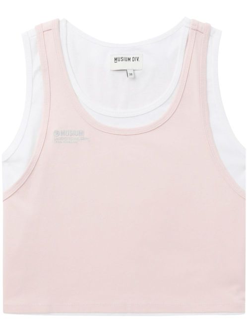 Layered cotton tank top - Pink