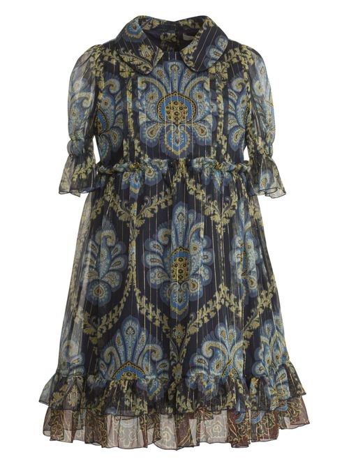 Paisley-print silk shirtdress - Blue